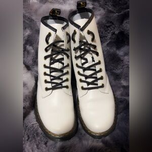 Dr. Martens Black and White Leather Boots